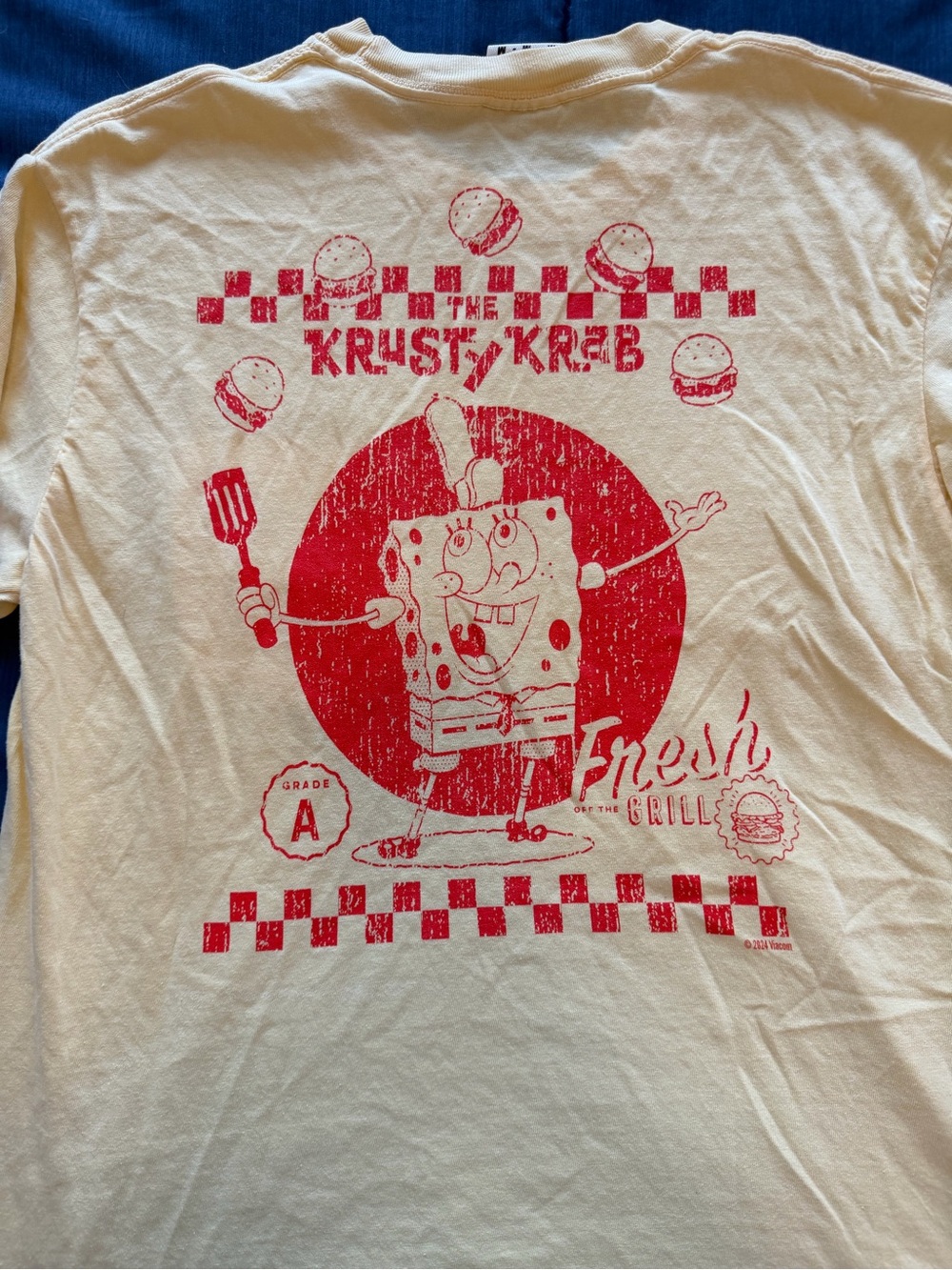 Comfort Colors SpongeBob Krusty Krab Graphic Tee - White & Red